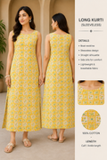 The Specific Sunshine Mosaic Sleeveless Cotton Kurti