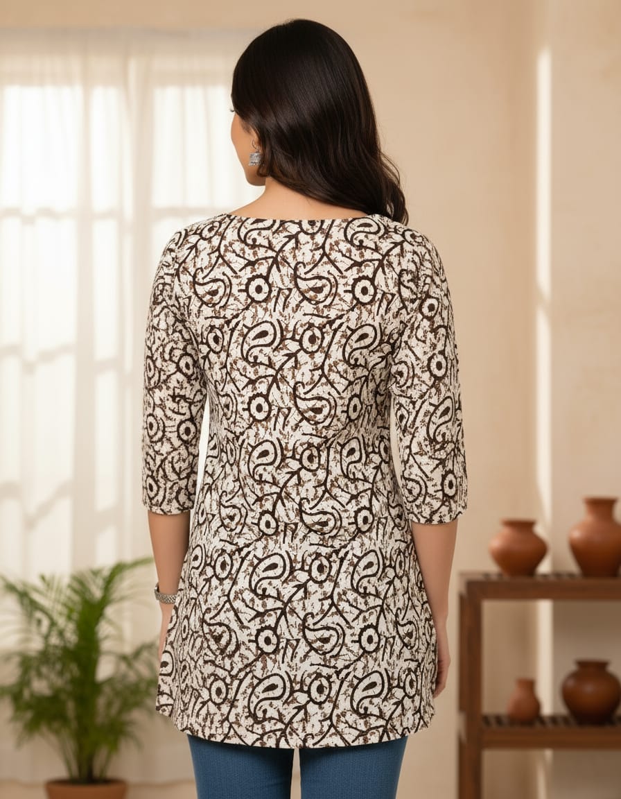 Classic Kalamkari Print Short Kurti
