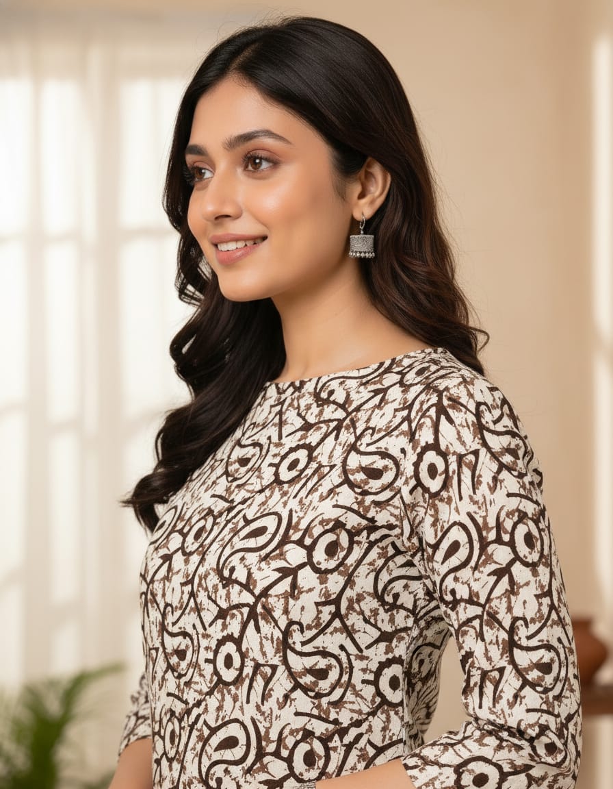 Classic Kalamkari Print Short Kurti