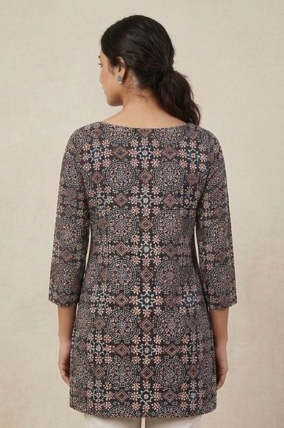 Midnight Mandala Printed Short Kurti