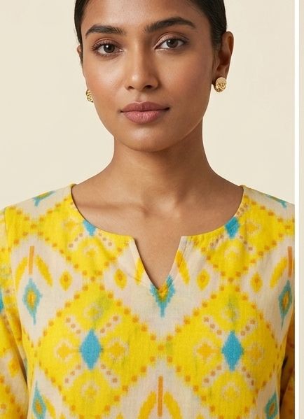 Cotton Short Kurti Sunshine Ikat
