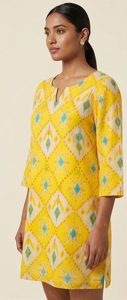 Cotton Short Kurti Sunshine Ikat